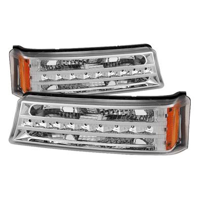 Spyder Auto - xTune Auto 9027499 LED Front Bumper Lights Chrome/Clear