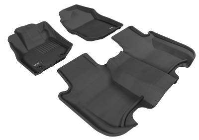3D MAXpider - MAXpider L1HD04201509 Kagu Floor Mat Front Rear Black Honda FIT
