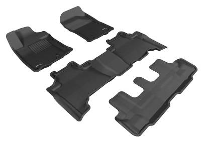 3D MAXpider - MAXpider L1LX04301509 Kagu Floor Mat Front Rear Black for 10-13 GX460