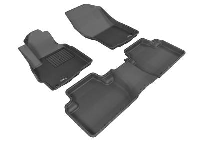 3D MAXpider - MAXpider L1MT01001509 Kagu Floor Mat Front Rear Black for Outlander