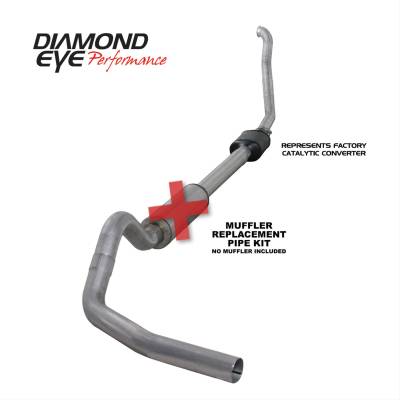 Diamond Eye Performance - Diamond Eye K4306A-RP 4" Turbo-Back Muffler Delete Exhaust Single Aluminized