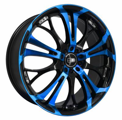 HD Wheels - HD Wheels Spinout 16x7 5x4.5/100 40mm Gloss Blue/Black SO16703740BK-BL