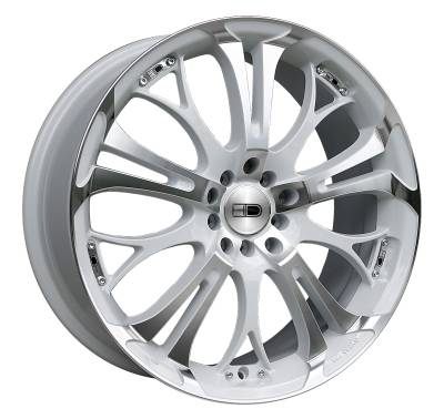 HD Wheels - HD Wheels Spinout 17X7 5x4.5/100 40mm Gloss White/Machined SO17703740WM