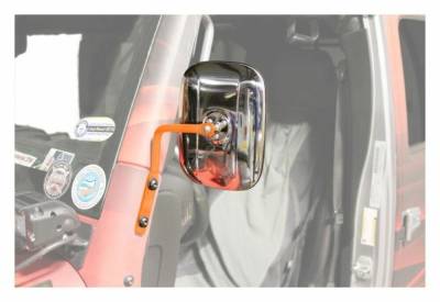 Steinjager - Steinjager A-Pillar Mount Side Mirror Kit-Orange for Wrangler JK J0044987