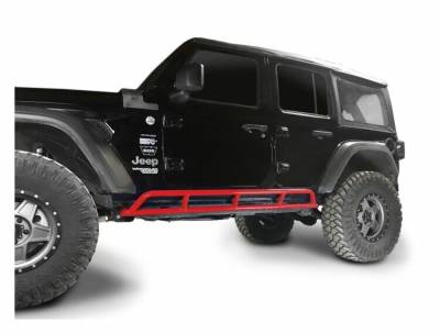 Steinjager - Steinjager Bare Knuckles Rock Sliders Red Baron for Wrangler JL 4dr J0049190