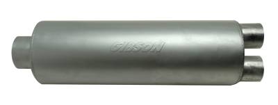 Gibson Performance Exhaust - Gibson Exhaust 758216S SFT Superflow Round Muffler Center In Dual Out