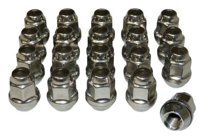 Crown Automotive Jeep Replacement - Crown 4006956K Lug Nut Kit 20PC 1/2-20 for Jeep JK TJ YJ WK WJ ZJ XK KK XJ MJ