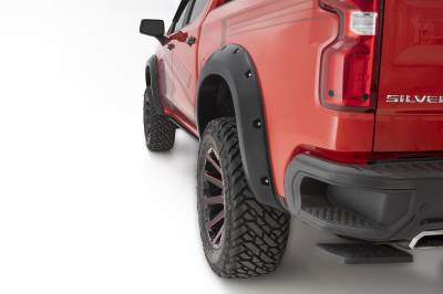 Bushwacker - Bushwacker 40909-34 Fender Flares Pocket Style-Color Black Smooth Finish 4 Pc