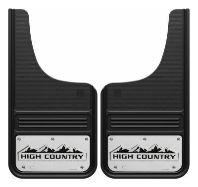 Gatorback - Gatorback 12"x23" Cut-Style Black Mud Flaps High Country Logo GB1223CUTHC