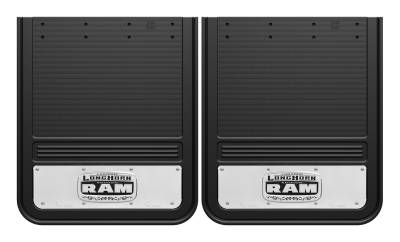 Gatorback - Gatorback 21"x24" Rear Dually Black Mud Flaps for Longhorn Logo GB2124L