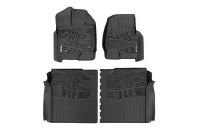 Rough Country Suspension Systems - Rough Country Front/Rear Floor Liners Black 15-24 Ford F150 Crew FF-51512