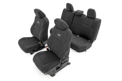 Rough Country Suspension Systems - Rough Country Front/Rear Seat Covers Black for 24-25 Toyota Tacoma Double 91062