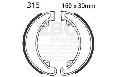 EBC Motorcycle Brakes - EBC Motorcycle Brakes 315 Plain Motorcycle Replacement Brake Shoes
