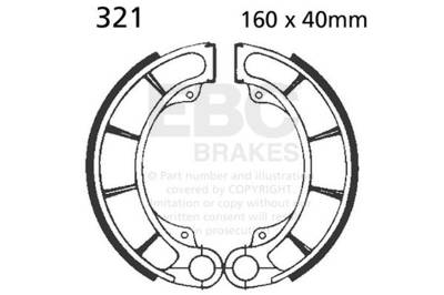EBC Motorcycle Brakes - EBC Motorcycle Brakes 321 Plain Motorcycle Replacement Brake Shoes
