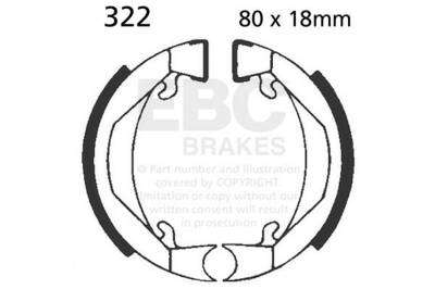 EBC Motorcycle Brakes - EBC Motorcycle Brakes 322 Plain Motorcycle Replacement Brake Shoes