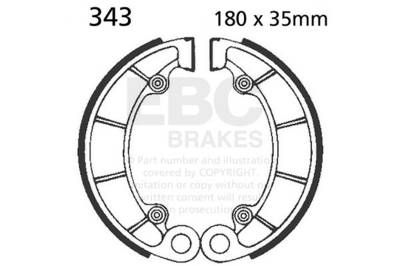 EBC Motorcycle Brakes - EBC Motorcycle Brakes 343 Plain Motorcycle Replacement Brake Shoes