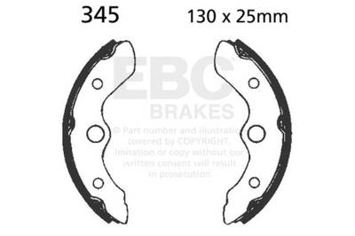 EBC Motorcycle Brakes - EBC Motorcycle Brakes 345 Plain Motorcycle Replacement Brake Shoes