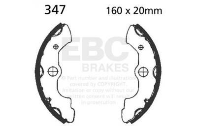 EBC Motorcycle Brakes - EBC Motorcycle Brakes 347 Plain Motorcycle Replacement Brake Shoes