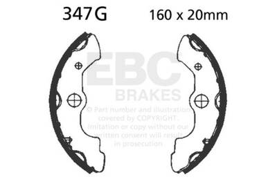 EBC Motorcycle Brakes - EBC Motorcycle Brakes 347G Motorcycle Grooved Replacement Brake Shoes