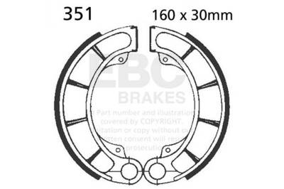 EBC Motorcycle Brakes - EBC Motorcycle Brakes 351 Plain Motorcycle Replacement Brake Shoes