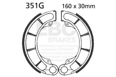 EBC Motorcycle Brakes - EBC Motorcycle Brakes 351G Motorcycle Grooved Replacement Brake Shoes