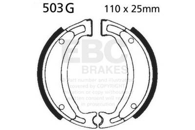 EBC Motorcycle Brakes - EBC Motorcycle Brakes 503G Motorcycle Grooved Replacement Brake Shoes