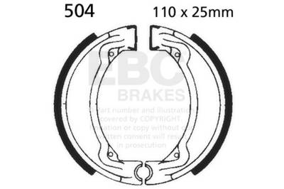 EBC Motorcycle Brakes - EBC Motorcycle Brakes 504 Plain Motorcycle Replacement Brake Shoes