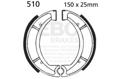 EBC Motorcycle Brakes - EBC Motorcycle Brakes 510 Plain Motorcycle Replacement Brake Shoes
