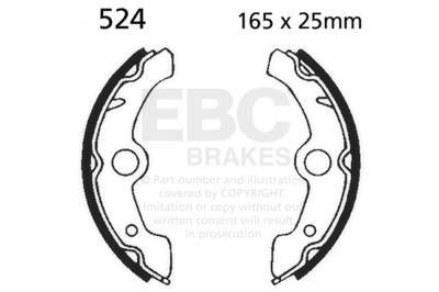 EBC Motorcycle Brakes - EBC Motorcycle Brakes 524 Plain Motorcycle Replacement Brake Shoes