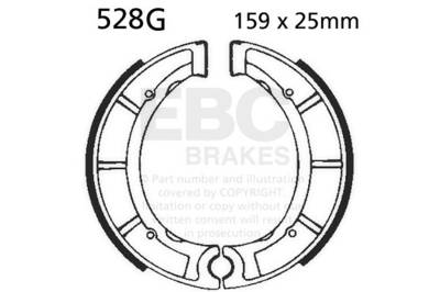 EBC Motorcycle Brakes - EBC Motorcycle Brakes 528G Motorcycle Grooved Replacement Brake Shoes