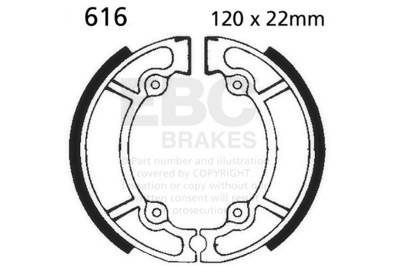 EBC Motorcycle Brakes - EBC Motorcycle Brakes 616 Plain Motorcycle Replacement Brake Shoes for RM125