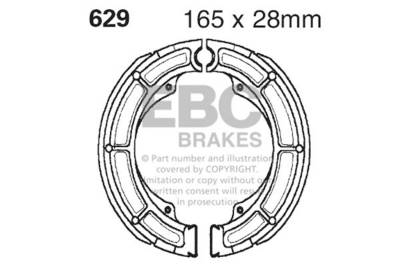 EBC Motorcycle Brakes - EBC Motorcycle Brakes 629 Plain Motorcycle Replacement Brake Shoes