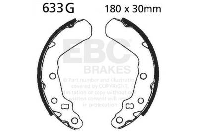 EBC Motorcycle Brakes - EBC Motorcycle Brakes 633G Motorcycle Grooved Replacement Brake Shoes