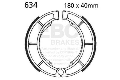 EBC Motorcycle Brakes - EBC Motorcycle Brakes 634G Motorcycle Grooved Replacement Brake Shoes