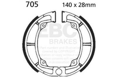 EBC Motorcycle Brakes - EBC Motorcycle Brakes 705 Plain Motorcycle Replacement Brake Shoes