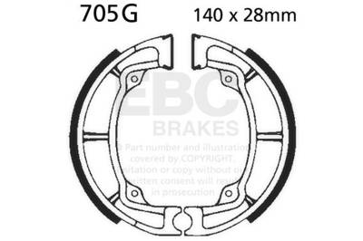 EBC Motorcycle Brakes - EBC Motorcycle Brakes 705G Motorcycle Grooved Replacement Brake Shoes