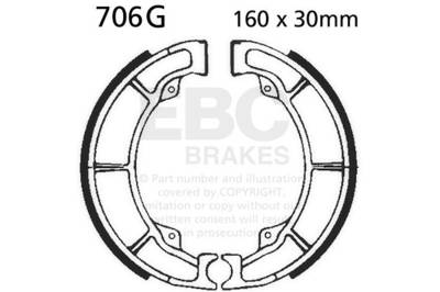 EBC Motorcycle Brakes - EBC Motorcycle Brakes 706G Motorcycle Grooved Replacement Brake Shoes