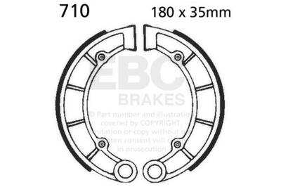EBC Motorcycle Brakes - EBC Motorcycle Brakes 710 Plain Motorcycle Replacement Brake Shoes