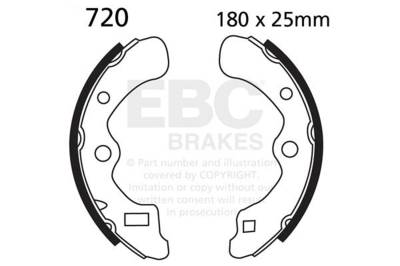 EBC Motorcycle Brakes - EBC Motorcycle Brakes 720 Plain Motorcycle Replacement Brake Shoes