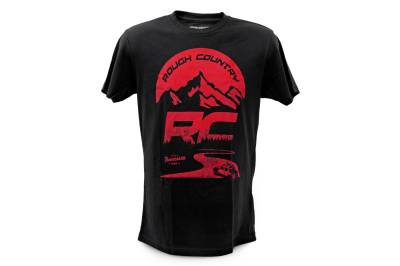 Rough Country Suspension Systems - Rough Country 84092SM T-Shirt RC Mountains Black SM
