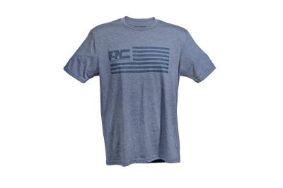 Rough Country Suspension Systems - Rough Country 84079XL Flag T-Shirt XL Blue Frost