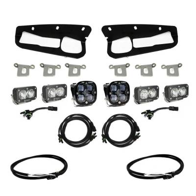 Baja Designs - Baja Designs 447761UP Squadron SAE/Dual S2 Sport Bumper Fog Pocket Kit for Jeep