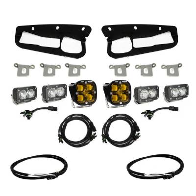 Baja Designs - Baja Designs 447762UP Squadron SAE/Dual S2 Sport Bumper Fog Pocket Kit for Jeep