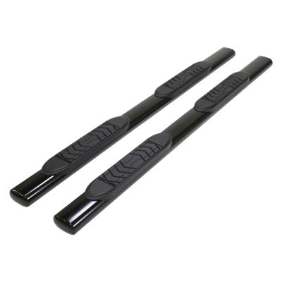 TrailFX - TrailFX A7038B 5" Oval Straight Side Bars Black Steel Rocker Panel Mount