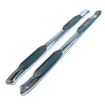 TrailFX - TrailFX A8239S 6" Oval Bent Nerf Bar w/Step Pad SS Rocker Mount