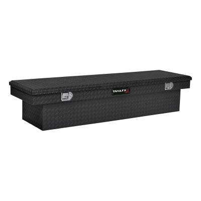 TrailFX - TrailFX 110723 Crossover Tool Box Single Lid 19"x72"x13" Matte Black Aluminum
