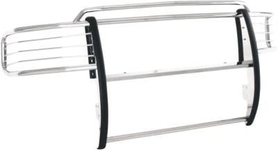 TrailFX - TrailFX E0021S Grille Guard 1-Piece Polished SS 1.5" Dia w/Brush Guard