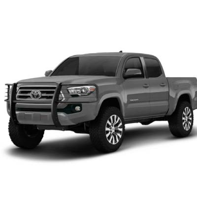 TrailFX - TrailFX E0029B Grille Guard 1-Piece Gloss Black Steel 1.5" Dia w/Brush Guard