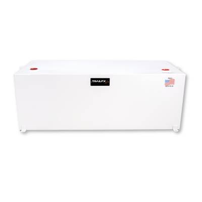 TrailFX - TrailFX 21098SW Liquid Transfer Tank 98 Gal 25x60x21" White Steel Lockable Cap