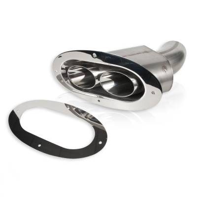 Stainless Works - Stainless Works ST2815 SS Works Thru Body Big Oval Tip 3" Inlet
